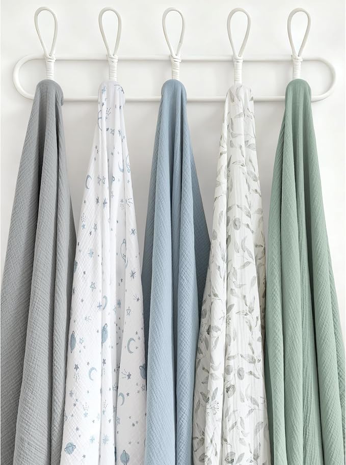 Konssy 3 Pack Muslin Swaddle Blankets - Image 5