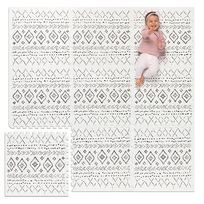 Lillefolk Baby Play Mat for Floor – 6x6ft Boho | Soft Non Toxic Premium EVA by LillefolkKids