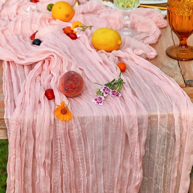DOLOPL CheeseclothTable Runner 13.3ft Boho Gauze Cheese Cloth Table Runner - Image 3