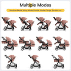 MU Double Stroller, Foldable Twin Tandem Stroller - Image 4