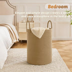 Laundry Basket, Woven Cotton Rope Laundry Hamper, 40L - Image 3
