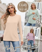 4 Pack Women's Nursing Breastfeeding Tops, Long Sleeve Maternity Shirts Loose - Image 5