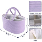 Baby Diaper Caddy Organizer Cotton Rope Nursery Storage Bin Basket Portable - Image 2
