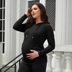 GINKANA Maternity Hoodie Long Sleeves Shirts Casual Maternity Top Pregnancy - Image 2