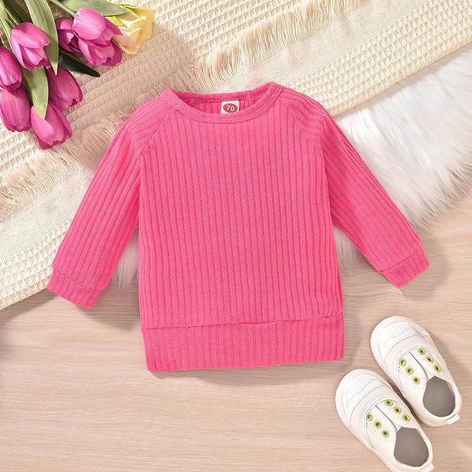HINTINA Infant Baby Girl Knit Pullover Long Sleeve Sweater Outfits Fall Winter - Image 5