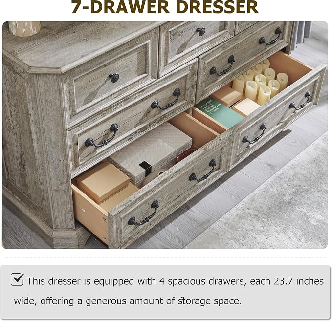 T4TREAM Farmhouse 7 Drawers Dresser - Image 3