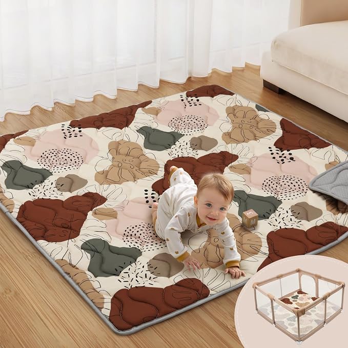Blissful Diary Baby Play Mats for Floor, 59x59 Inch Thicker and Larger Soft by ForEveryBabysBetterLife