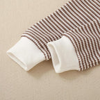 Toddler Baby Boy Fall Clothes Waffle Outfit Long Sleeve Color Blocking - Image 4