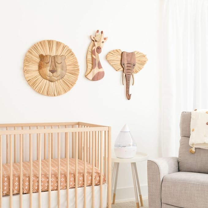 Crane Baby Wooden Safari Wall Decor, Wood Animal Nursery Wall Art, Boho - Image 2