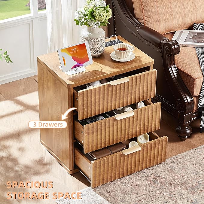 LEYAOYAO Fluted Nightstand Set of 2 - Image 6