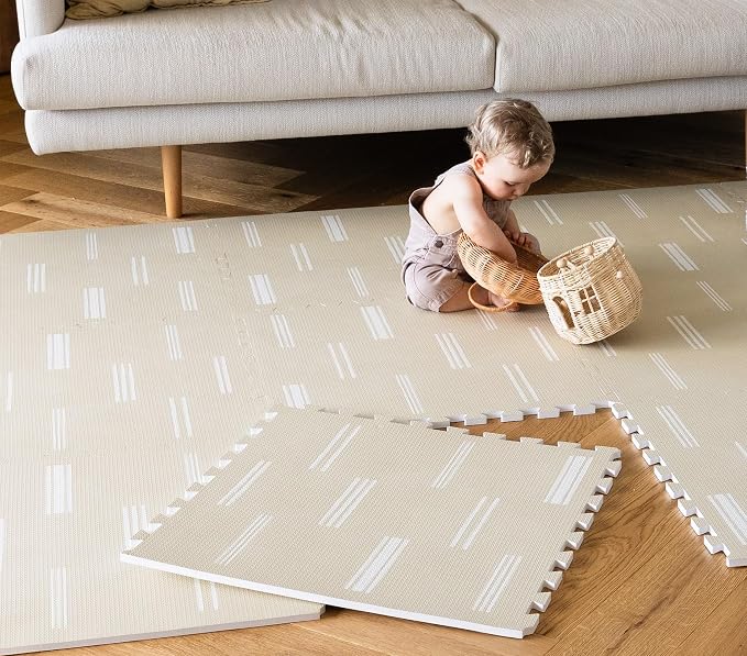 Lillefolk Baby Play Mat for Floor – 4x6ft Old White| Soft Non Toxic Premium EVA - Image 3