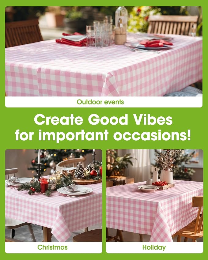 Pureegg Plastic Table Cloth Disposable 8 Pack, 54 x 108 Inch Table Cloths - Image 4