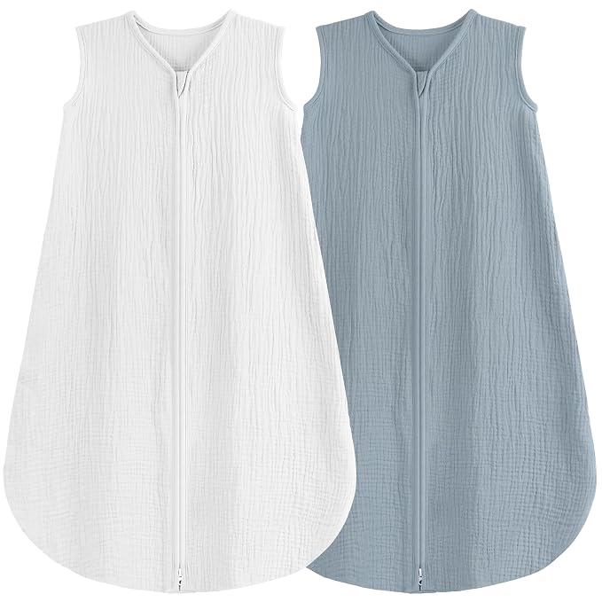 2 Pack Baby Sleep Sack 12-18 Months 100% Organic Cotton Muslin Baby Sleeping by BSTOPPT