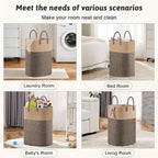 Laundry Basket, Woven Cotton Rope Laundry Hamper, Versatile Storage - Image 5