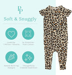 Posh Peanut Baby Girl Pajamas – Ruffled Cap Sleeve Romper PJs – Soft Viscose - Image 3