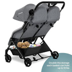Mompush Lithe Double Stroller, Lightweight Side by Side Stroller - Image 8