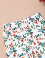 oklady Toddler Baby Girl Clothes Solid Color Ruffle Tops Floral Pants - Image 5