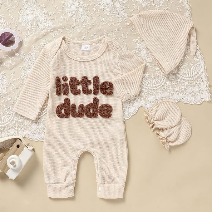 GRNSHTS Newborn Baby Boy Romper Coming Home Outfits Letter Print Bodysuit - Image 2