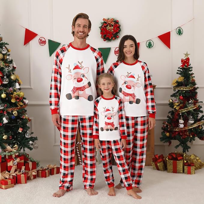 Weixinbuy Family Pajamas Set Christmas Pjs Matching Clothes Pajamas - Image 3