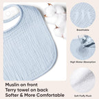100% Cotton Muslin Baby Bibs 10-Pack Baby Drool Bibs - Image 2