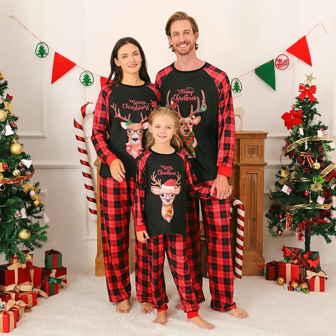 Weixinbuy Family Pajamas Set Christmas Pjs Matching Clothes Pajamas - Image 3