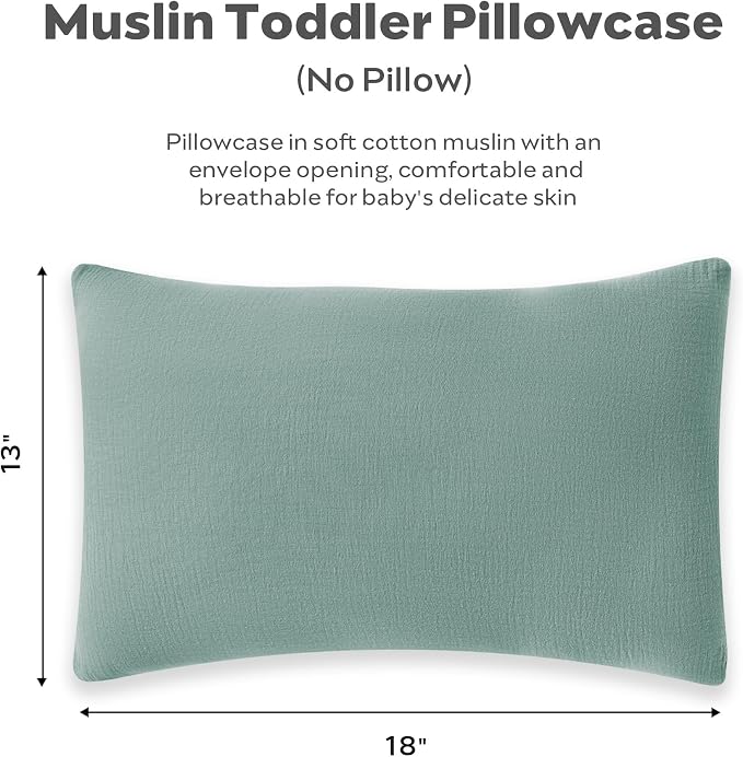 JELLYMONI 2 Pack Muslin Toddler Pillowcase - Image 5