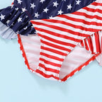 YOUNGER TREE Toddler Girls Two Pieces Swimsuit Color Block Stripe Swimwear - Image 5