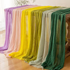 6pcs Yellow Gauze Rustic Cheesecloth Table Runner 120 Inch 10 FT - Image 6