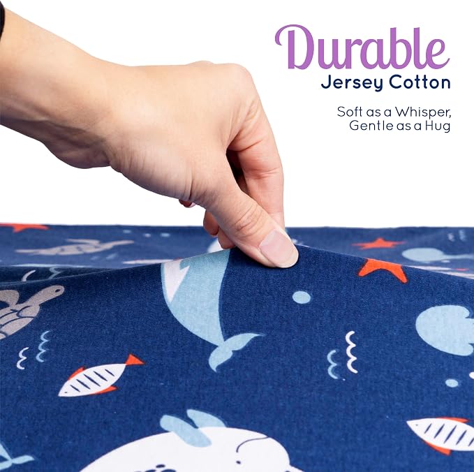 GROW WILD Blue Ocean Baby Crib Sheets - Image 4