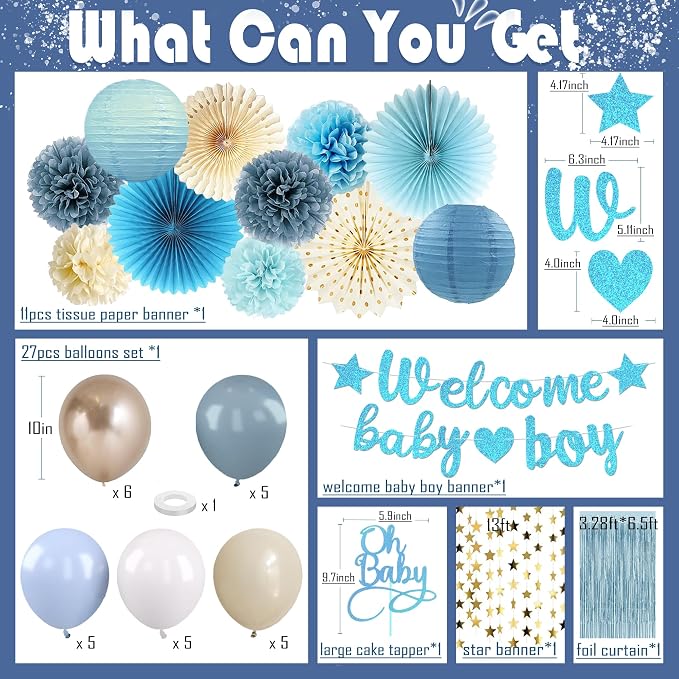 Boy Baby Shower Decorations - Image 2