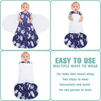Newborn Sleep Sack Baby Swaddle, 3-Way Adjustable Wearable Blanket, 100% Rayon - Image 3