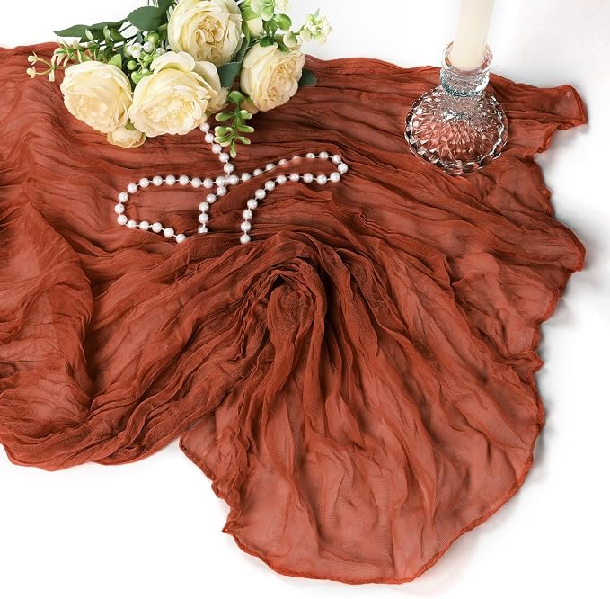 6 Pack Fall Table Runner Terracotta Cheesecloth 10Ft Gauze Burnt Orange Cheese - Image 7