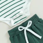 Newborn Baby Boy Girl Clothes Ribbed Knitted Long Sleeve Romper Pants Solid - Image 5
