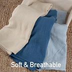 Muslin Swaddle Blankets for Newborn, 3 Pack Breathable Soft Receiving Blanket - Image 4