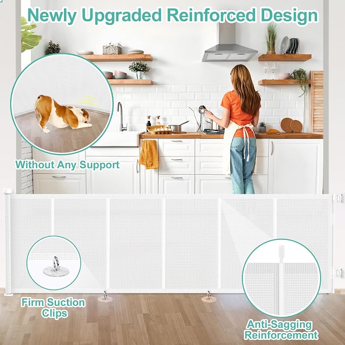Upgrade 120 inch Retractable Baby Gates, EZIGO Extra Wide Baby Gate - Image 3