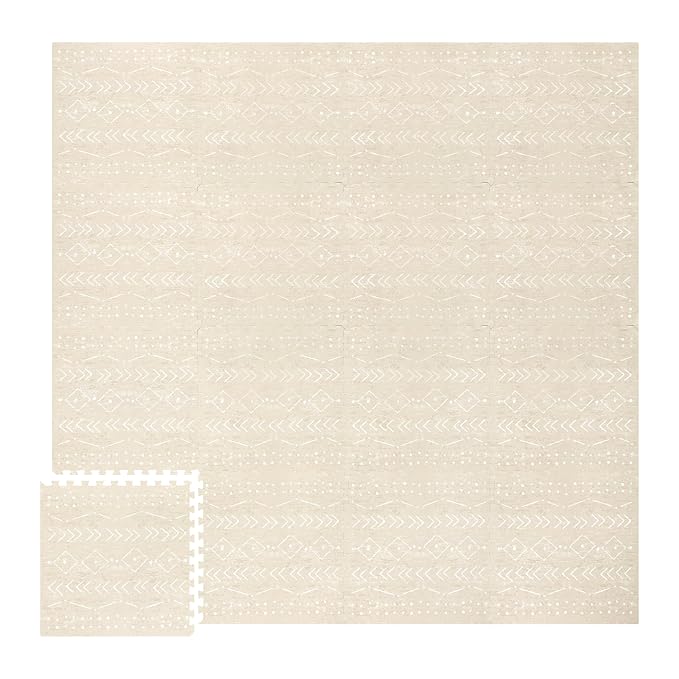 Lillefolk Baby Play Mat for Floor – 8x8ft Beige | Soft Non Toxic Premium EVA by LillefolkKids