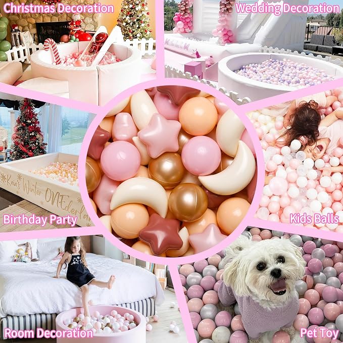 GOGOSO Ball Pit Balls Stars Moon Shapes Plastic Pitballs - Image 5