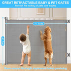71 Inch Retractable Baby Gates Extra Wide, 41 Inch Reinforced Extra Tall Mesh - Image 2