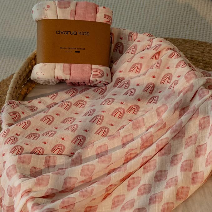 Muslin Swaddle Blankets for Newborn, 4 Pack Organic Cotton Baby Blanket - Image 5