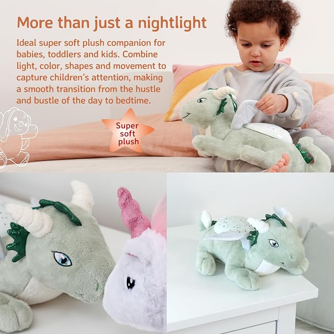 Cloud B Twilight Buddies Dragon Plush Night Light | Star and Constellation - Image 3