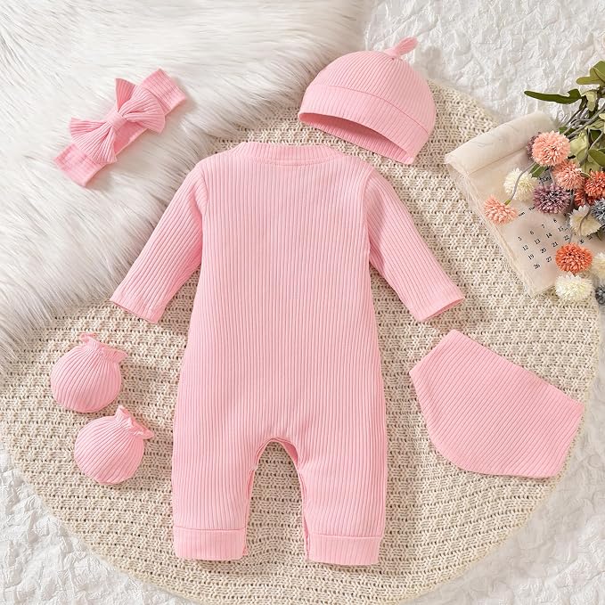Aalizzwell Newborn Baby Ribbed Romper - Image 5