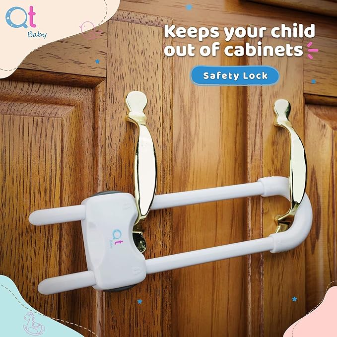 Baby Proofing Cabinet Locks | Adjustable U Shaped Baby Safety Latches - Image 6