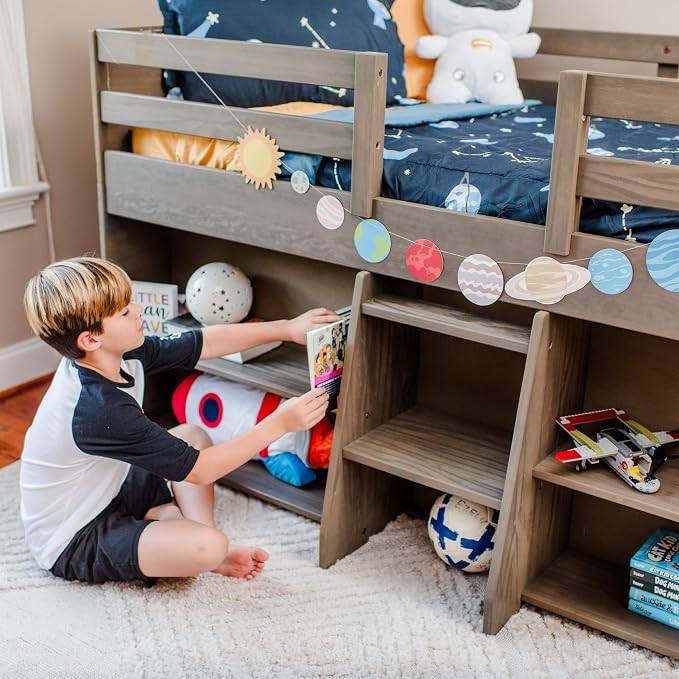Max & Lily Modern Farmhouse Low Loft Bed, Twin Bed Frame - Image 3