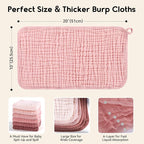 Muslin Burp Cloths for Baby 100% Cotton Burping Cloths for Boys Girls Large - Image 3