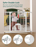 Babelio Baby Gate with Adjustable Cat Door, 29-43" Auto Close Durable Pet door - Image 3