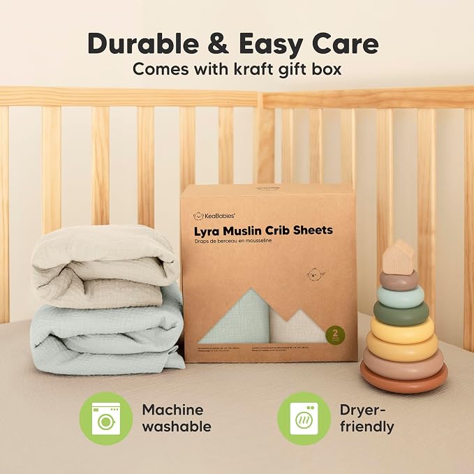KeaBabies 2-Pack Muslin Crib Sheets - Image 8