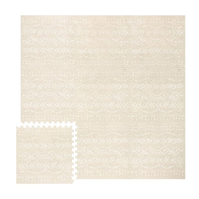 Lillefolk Baby Play Mat for Floor – 6x6ft Beige | Soft Non Toxic Premium EVA by LillefolkKids