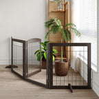 Vantas Folding Pet Gate 96" Wide, Freestanding Wire Pet Gate, Pet Puppy Safety - Image 4