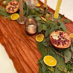 DOLOPL Thanksgiving Fall Table Runner 13.3FT, Burnt Orange Cheesecloth Table - Image 2