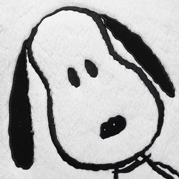 Lambs & Ivy Classic Snoopy White/Black Furry Decorative Nursery Throw Pillow - Image 2